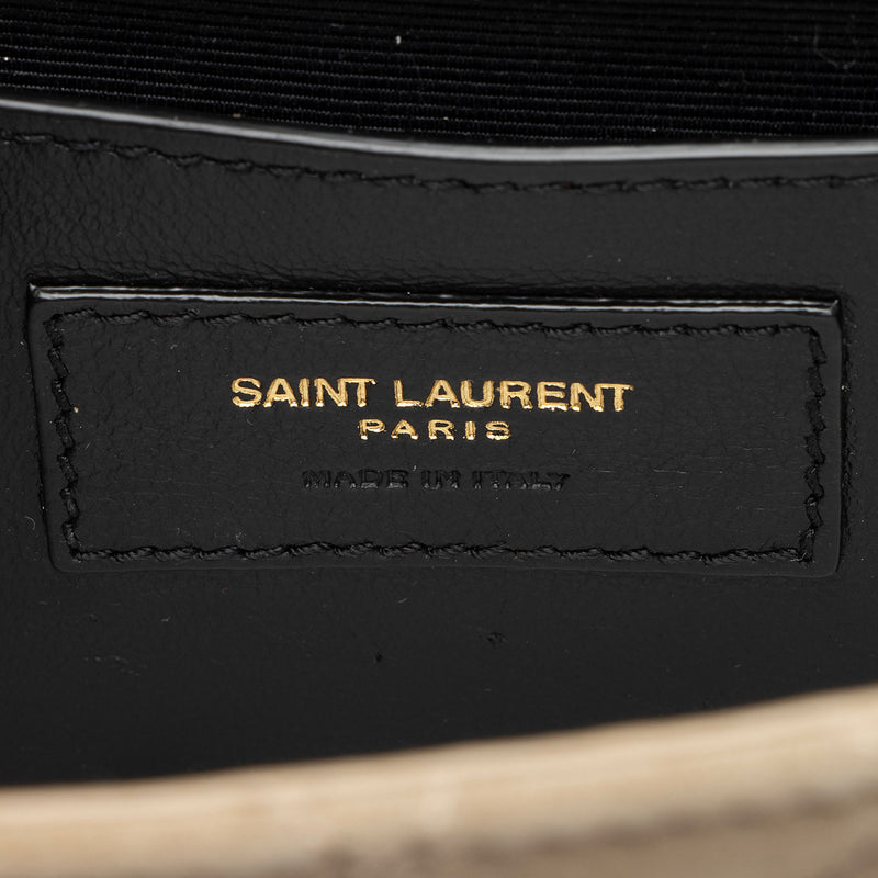 Saint Laurent Mixed Matelasse Suede Monogram Small Shoulder Bag (SHF-zJcR5Y)