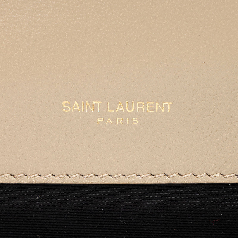 Saint Laurent Mixed Matelasse Suede Monogram Small Shoulder Bag (SHF-zJcR5Y)