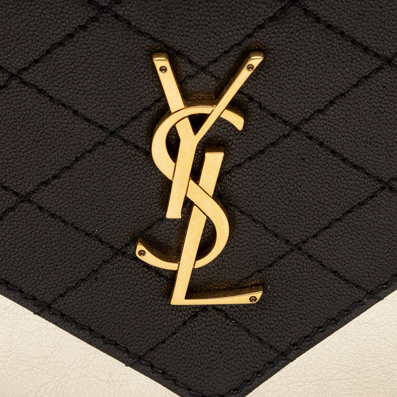 Saint Laurent Quilted Lambskin Monogram Gaby Shoulder Bag (SHF-8HOn3a)