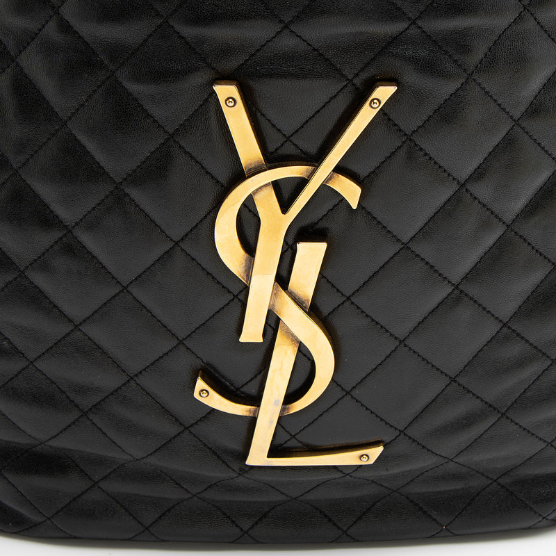 Saint Laurent Quilted Lambskin Monogram Icare Maxi Shopping Tote (SHF-wrAW37)