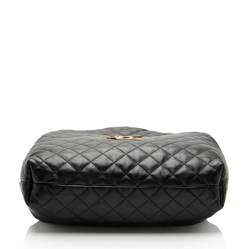 Saint Laurent Quilted Lambskin Monogram Icare Maxi Shopping Tote (SHF-kQ3hRQ)