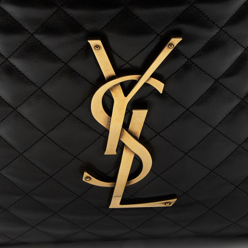 Saint Laurent Quilted Lambskin Monogram Icare Maxi Shopping Tote (SHF-kQ3hRQ)