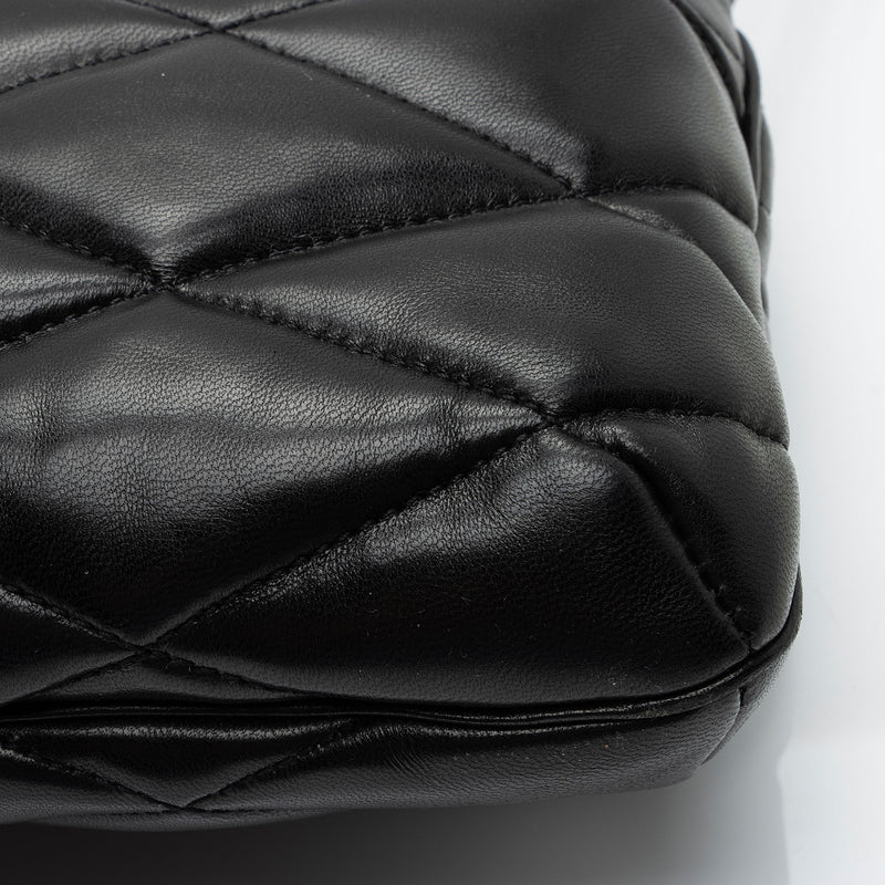 Saint Laurent Quilted Lambskin Monogram Le 57 Hobo (SHF-46zvkL)