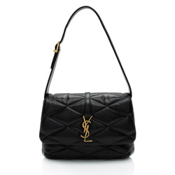 Saint Laurent Quilted Lambskin Monogram Le 57 Hobo (SHF-46zvkL)