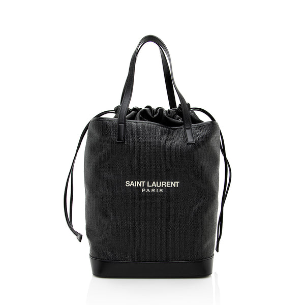 Saint Laurent Leather Teddy Small Bucket Bag (SHF-18098)