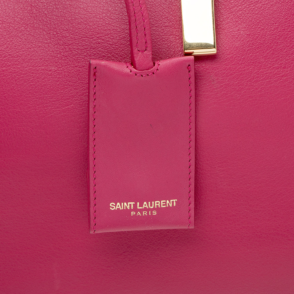 Saint Laurent Calfskin Cabas Chyc Small Tote (SHF-17577)