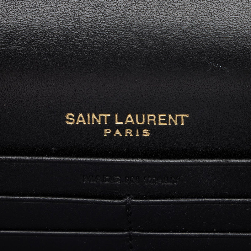 Saint Laurent Metallic Leather Monogram Kate Tassel Chain Wallet (SHF- –  LuxeDH