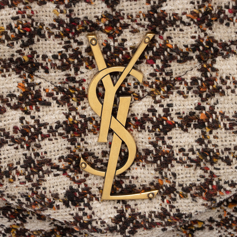 Saint Laurent Tweed Monogram LouLou Chain Medium Shoulder Bag (SHF-2WQOI0)