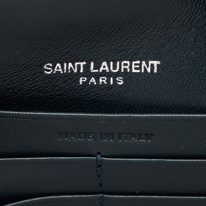 Saint Laurent Velvet Crystal Monogram Kate Tassel Chain Wallet (SHF-eGts0Q)