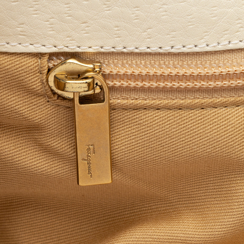 Salvatore Ferragamo Leather Gancini Flap Satchel (SHF-BYFop9)