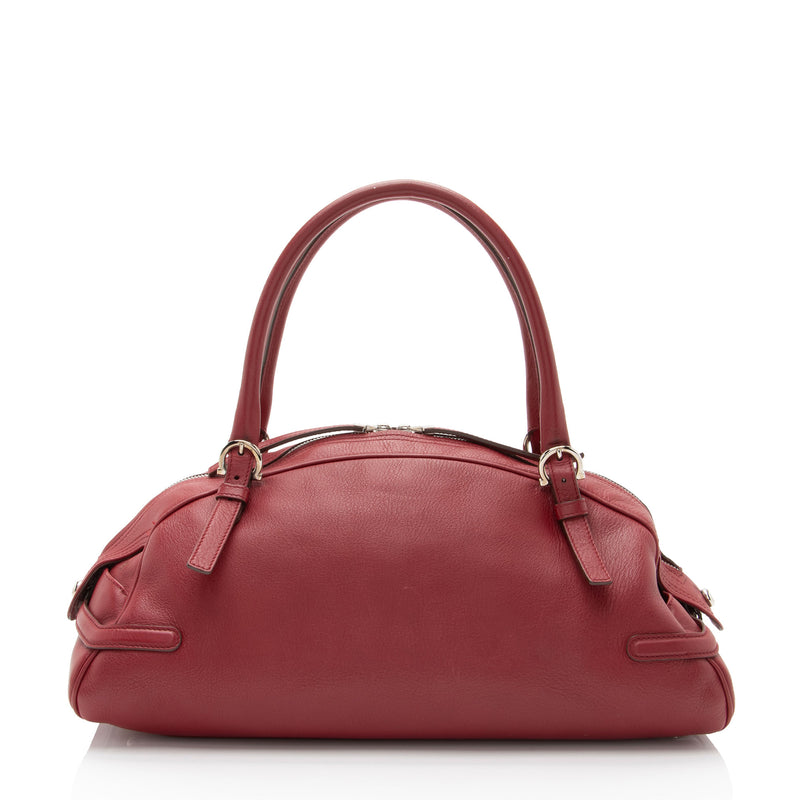 Salvatore Ferragamo Leather Gancini Marisa Satchel (SHF-k71Fsw)