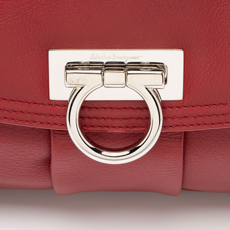 Salvatore Ferragamo Leather Gancini Marisa Satchel (SHF-k71Fsw)