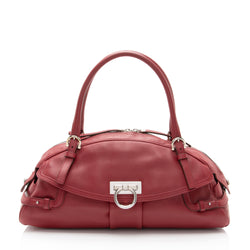 Salvatore Ferragamo Leather Gancini Marisa Satchel (SHF-k71Fsw)