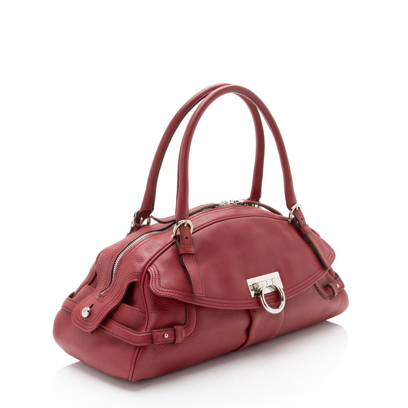 Salvatore Ferragamo Leather Gancini Marisa Satchel (SHF-k71Fsw)