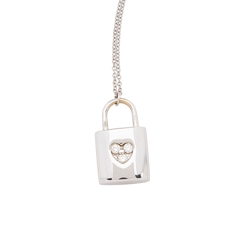 Tiffany & Co. Heart Arc Lock Padlock Necklace in Silver