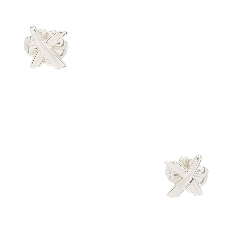 Tiffany & Co. 18k Gold Cross Signature X Stud Earrings - Yoogi's Closet