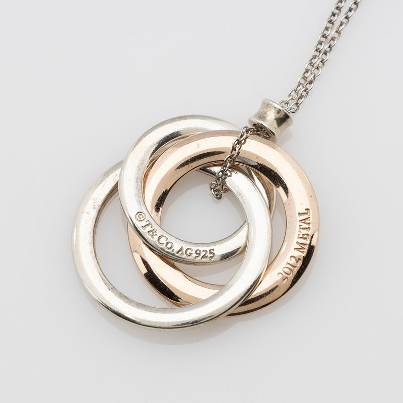 Tiffany & Co. Rubedo Sterling Silver 1837 Interlocking Circles Small Necklace (SHF-rgPAlW)