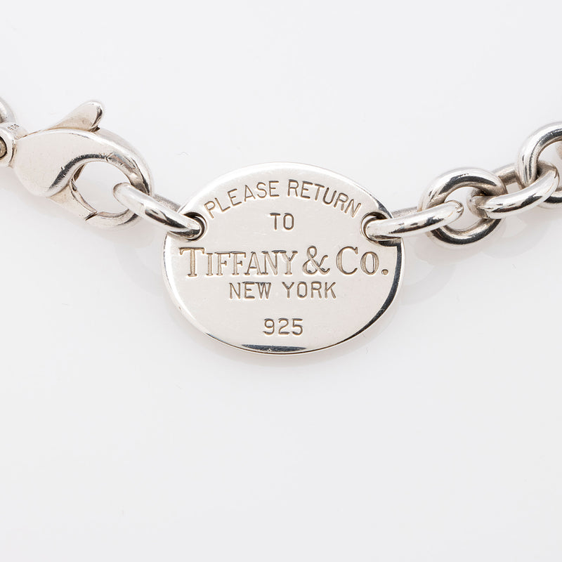 Tiffany and Co Sterling Silver Return to Tiffany Oval Tag Choker