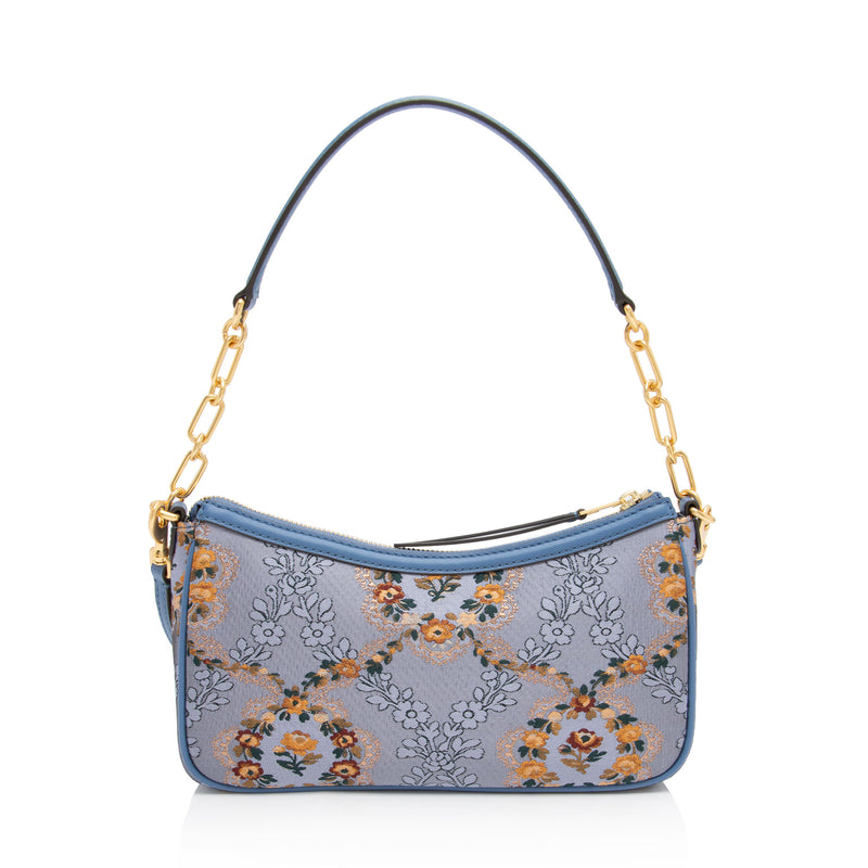 Tory Burch Brocade Leather Floral Studio Shoulder Bag (SHF-V9edxq)