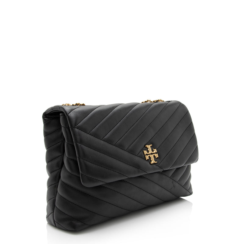 Tory Burch Chevron Leather Kira Large Shoulder Bag (SHF-Jn02AQ) – LuxeDH