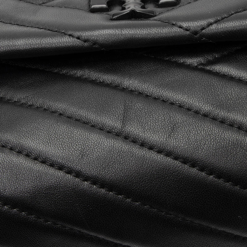 Tory Burch Kira Chevron Small Convertible Shoulder Bag in Black