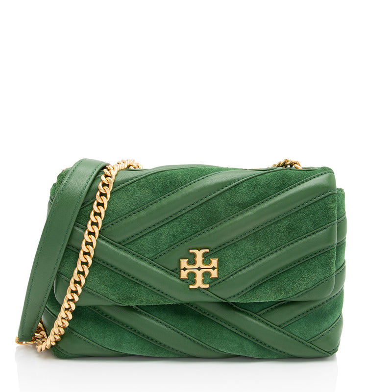 Tory Burch Chevron Leather Suede Kira Small Shoulder Bag (SHF-pEsUE2)