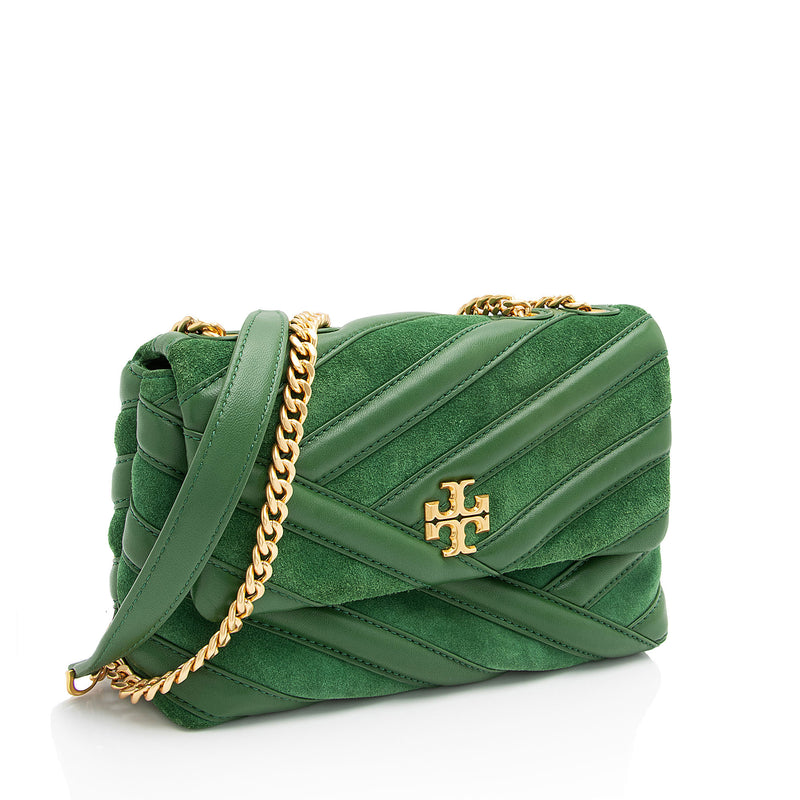 Tory Burch Chevron Leather Suede Kira Small Shoulder Bag (SHF-pEsUE2)