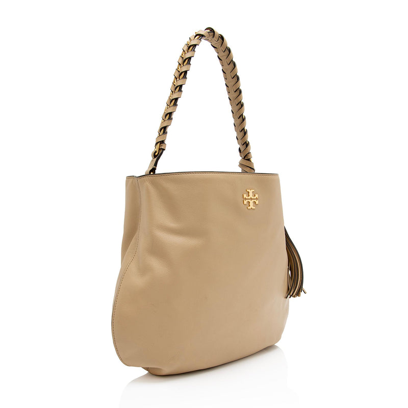 Tory burch best sale brooke pebbled satchel