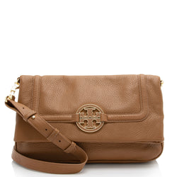 Tory Burch Leather Fold Over Amanda Crossbody (SHF-WxuzJ3)