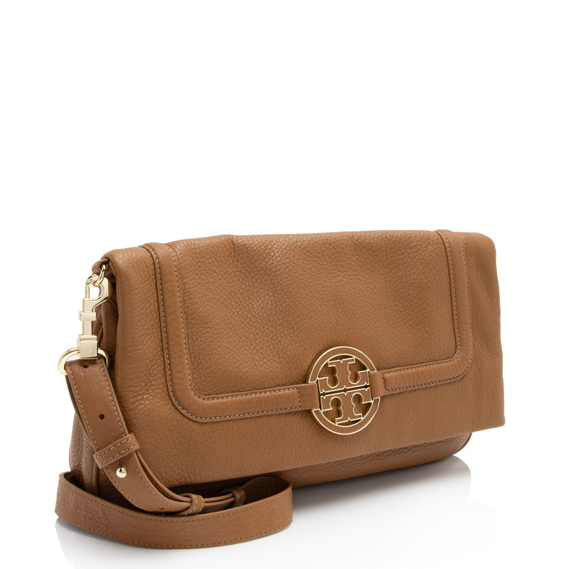 Tory Burch Leather Fold Over Amanda Crossbody (SHF-WxuzJ3)