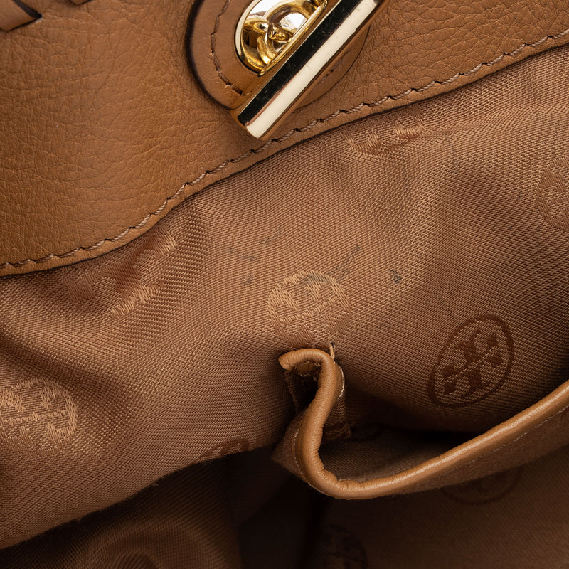 Tory Burch Leather Marion Tote (SHF-PwIzSA)