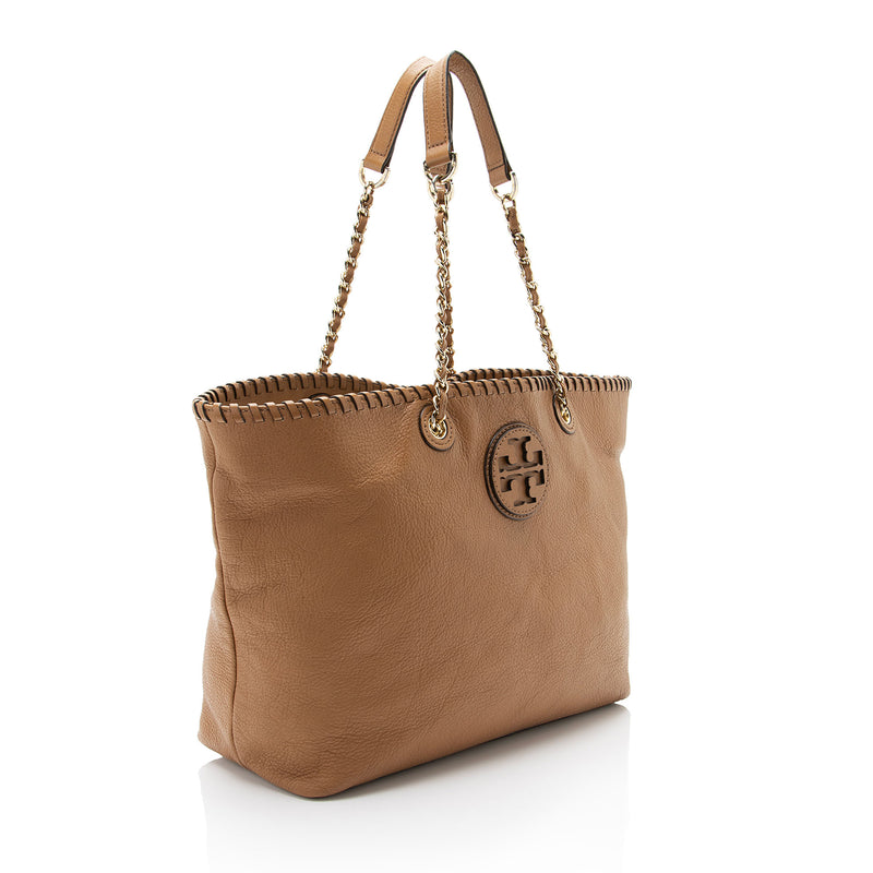 Tory Burch Leather Marion Tote (SHF-PwIzSA)