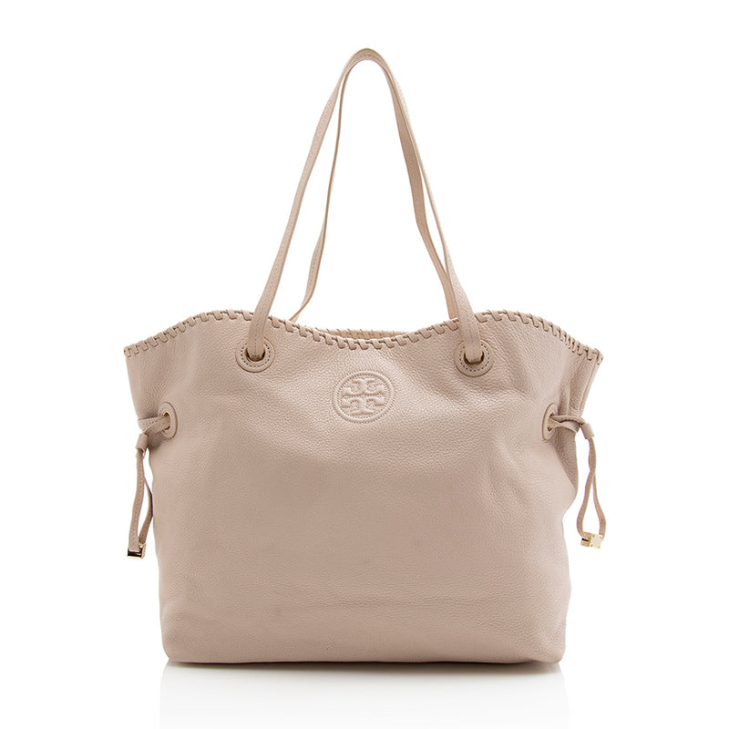 Tory Burch Leather Marion Slouchy East/West Tote (SHF-21748) – LuxeDH