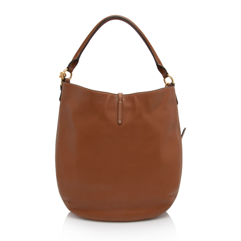 Tory Burch Leather Miller Slouchy Hobo (SHF-shy8Ga)