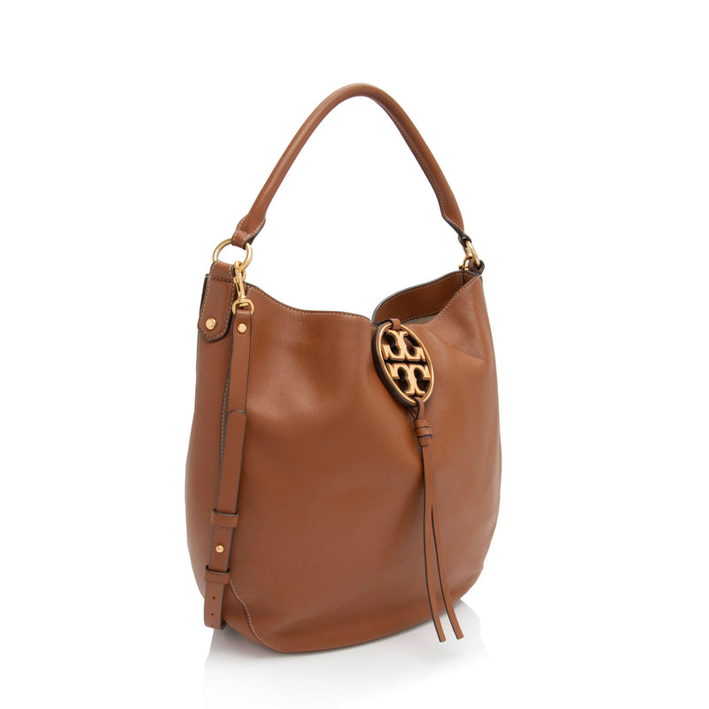 Tory Burch Leather Miller Slouchy Hobo (SHF-shy8Ga)