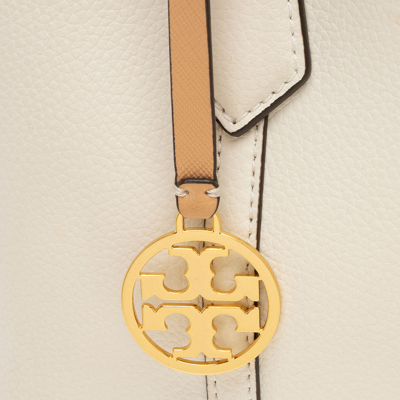 Tory Burch Leather Triple Compartment Small Tote (SHF-PvrzGa)