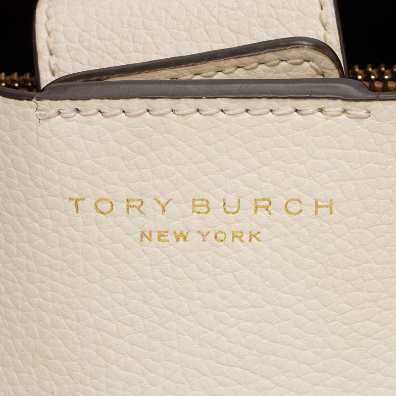 Tory Burch Leather Triple Compartment Small Tote (SHF-PvrzGa)