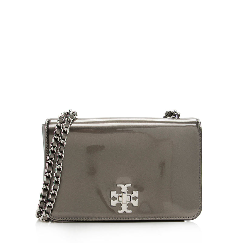 Tory Burch Metallic Patent Leather Mercer Shoulder Bag (SHF-16301)