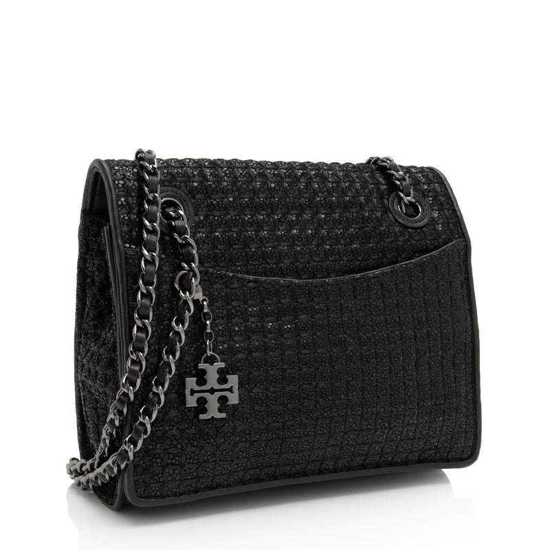 Tory Burch Metallic Quilted Fleming Medium Shoulder Bag (SHF-1xjvTm)