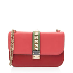 Valentino Calfskin Glam Lock Medium Shoulder Bag (SHF-zuRBgO)