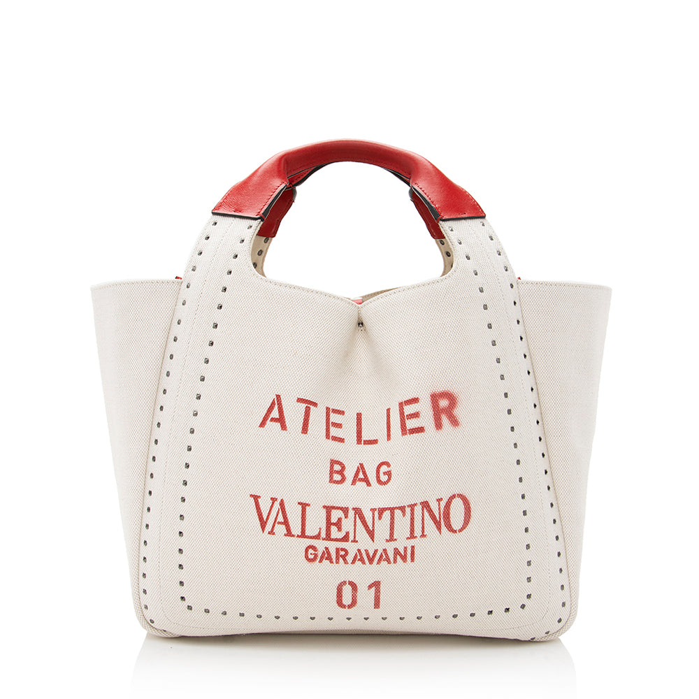 Valentino Garavani Red small VLTN red transparent tote bag