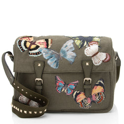 Valentino Embroidered Rockstud Butterfly Messenger (SHF-9zCtMb)