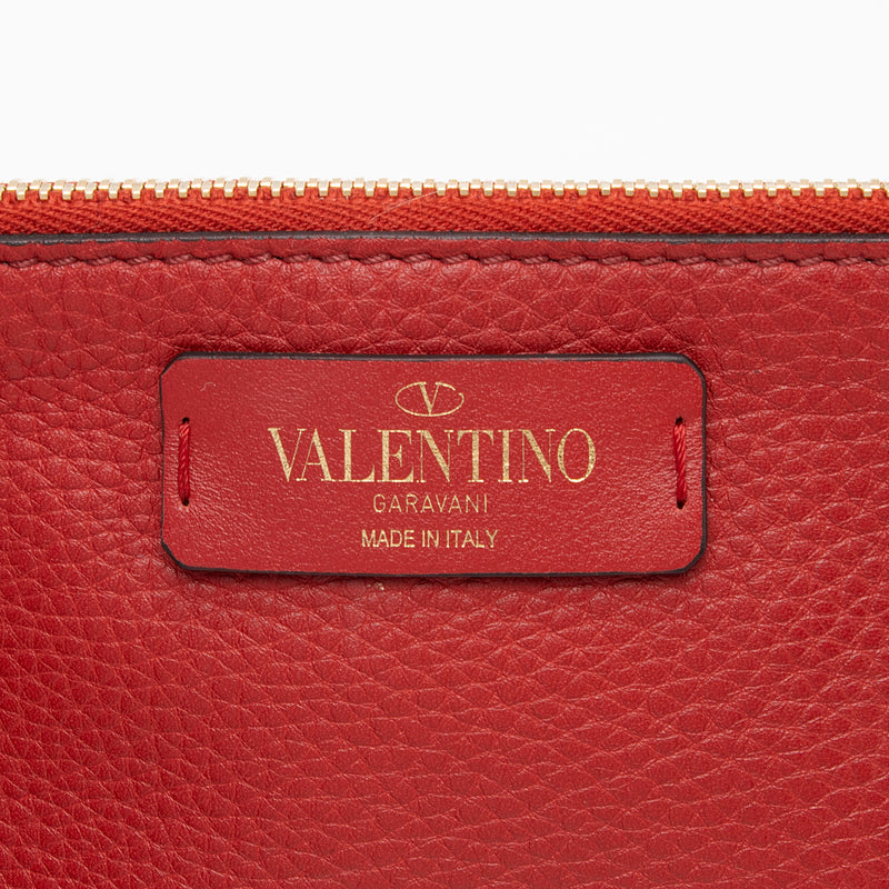 Valentino Grained Calfskin Rockstud Small Bucket Bag (SHF-nQUApl)