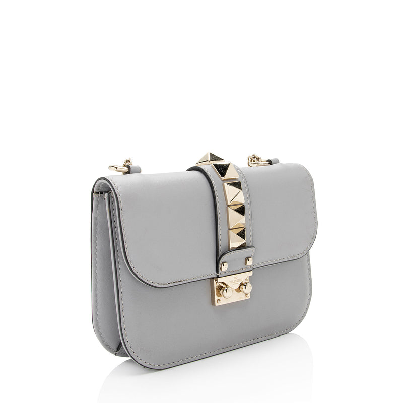 Valentino Calfskin Glam Lock Small Bag (SHF-7ggMwP) –