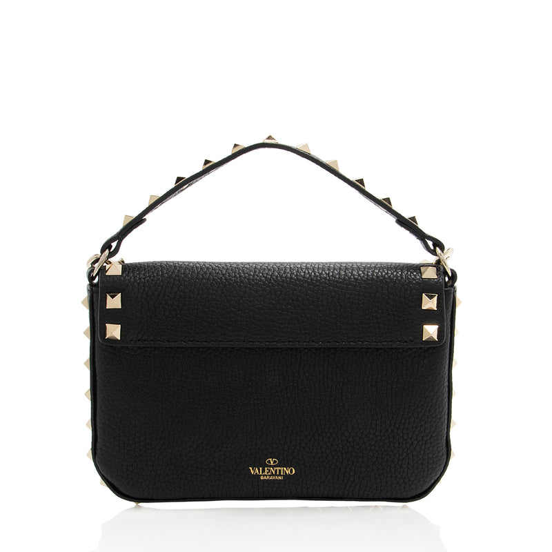 Valentino Leather Rockstud Mini Top Handle (SHF-k9AT6a)