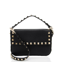 Valentino Leather Rockstud Mini Top Handle (SHF-k9AT6a)