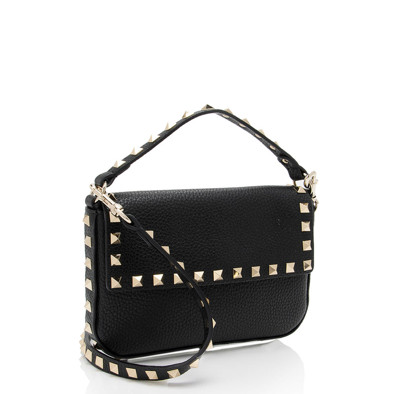 Valentino Leather Rockstud Mini Top Handle (SHF-k9AT6a)