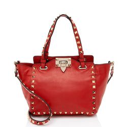 Valentino Leather Rockstud Mini Tote (SHF-dIURF4)