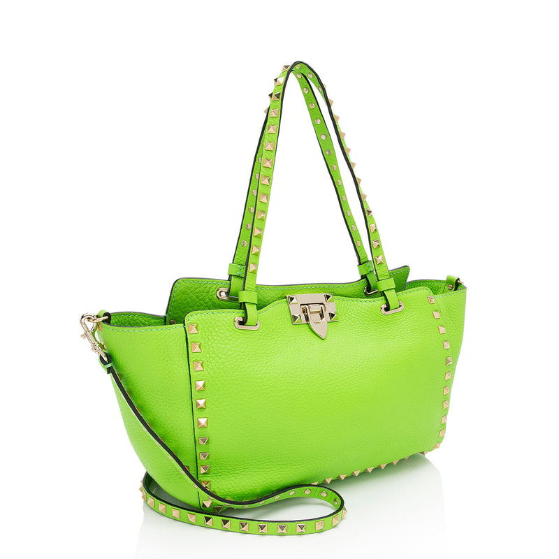 Valentino Leather Rockstud Small Tote (SHF-SyBAxN)