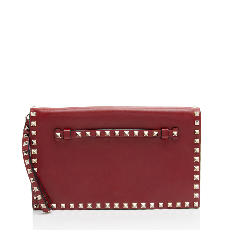 Valentino Nappa Leather Rockstud Clutch (SHF-wwXQKX)